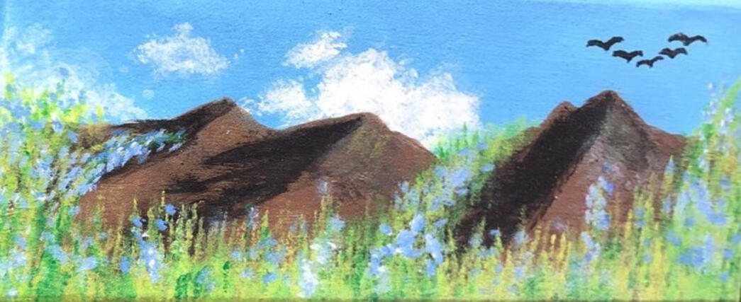 lavender mountainside (2019 | acrylic on wood)